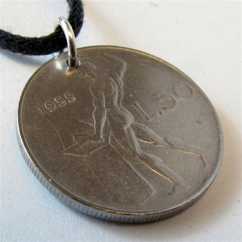 Italy Coin Necklace Italian Nude Pendant Naked Male Blacksmith