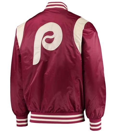 Starter Philadelphia Phillies Burgundy Satin Jacket Jackets Creator