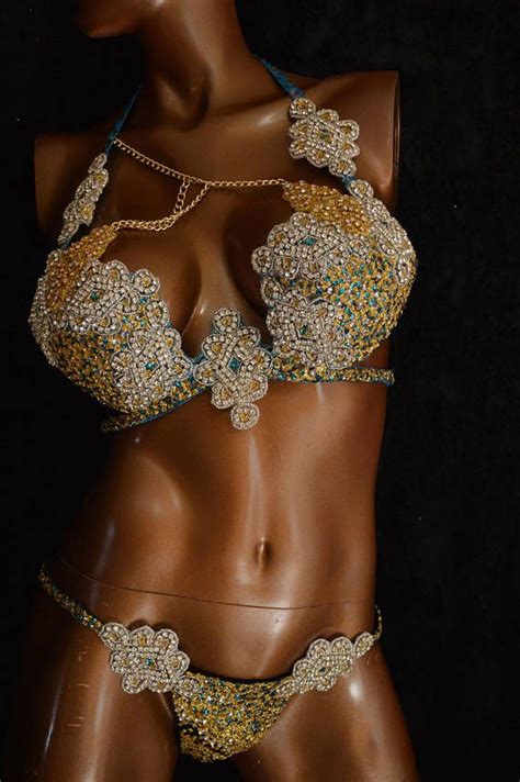 Bikini Traje De Competici N Wellness Npc Ifbb Posando Wbff Etsy