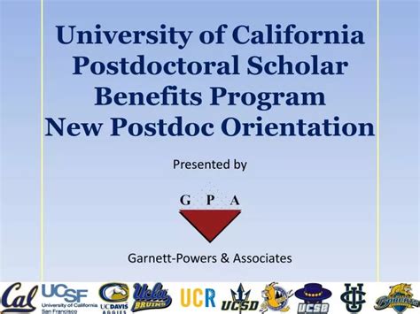 Ppt University Of California Postdoctoral Scholar Benefits Program