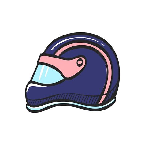 Icono De Casco De Motocicleta En Ilustración De Vector De Color