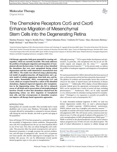 Pdf The Chemokine Receptors Ccr5 And Cxcr6 Enhance Migration Of