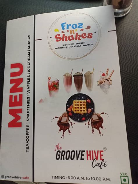 Menu at The Groove Hive Cafe, Hubballi