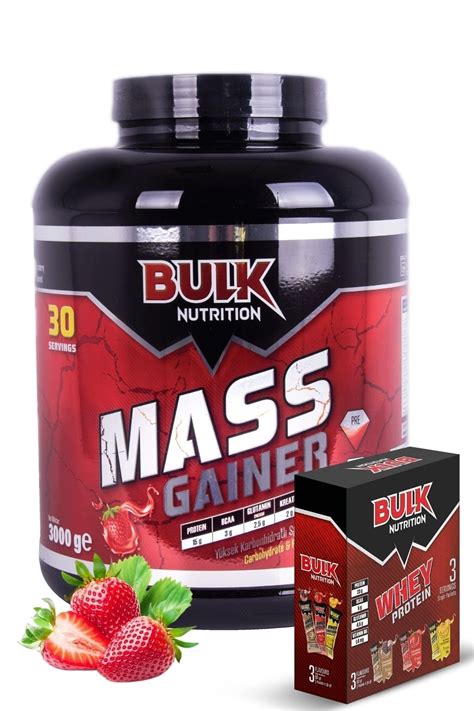 Bulk Nutrition Mass Gainer 3 Kg Çilek Hediye Whey Protein Tozu Fiyatı Yorumları Trendyol