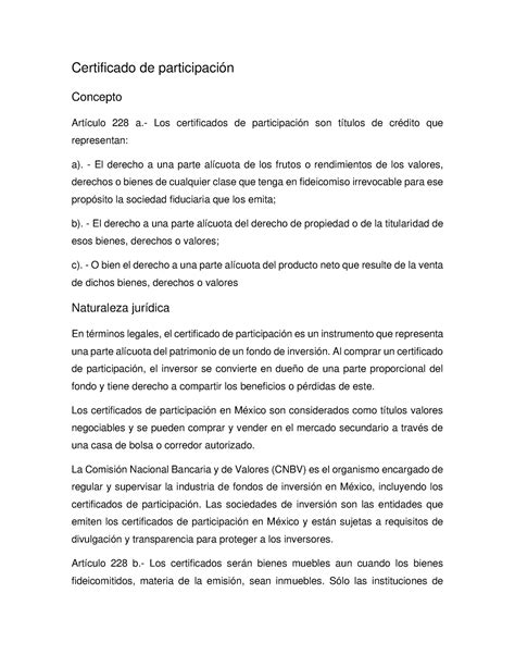 Tarea 2003 Resumen Del Certificado De Participación Certificado De Participación Concepto