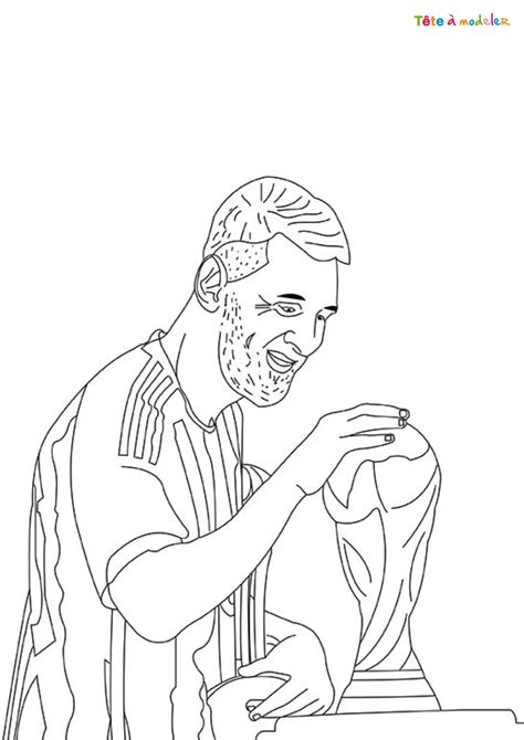 Coloriage Messi La Coupe Du Monde Imprimer Avec T Te Modeler