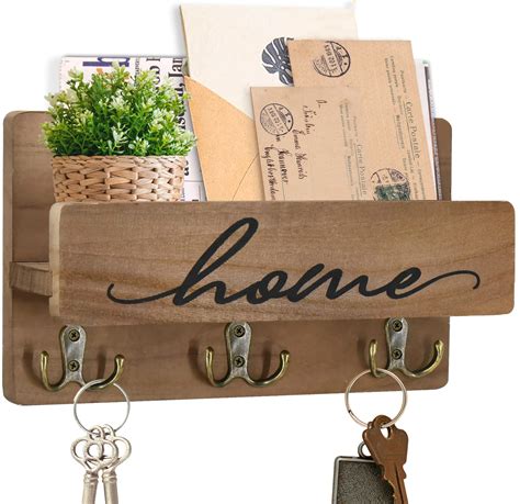 Buy Wooden Key Hanger For Wall Decorative Key And Mail Holder Entryway