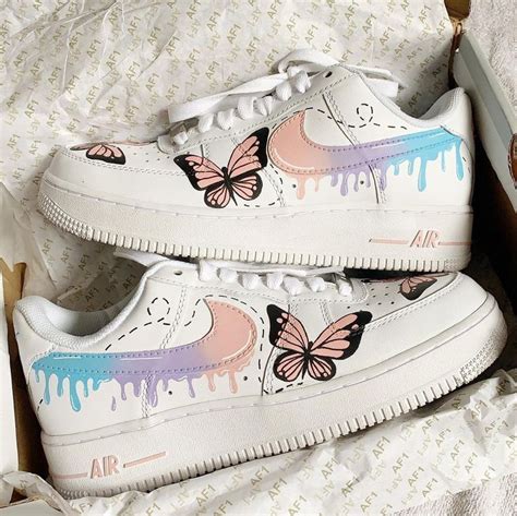 Custom Air Force 1 Pastel Butterfly Nike Shoes Girls Cute Nike Shoes