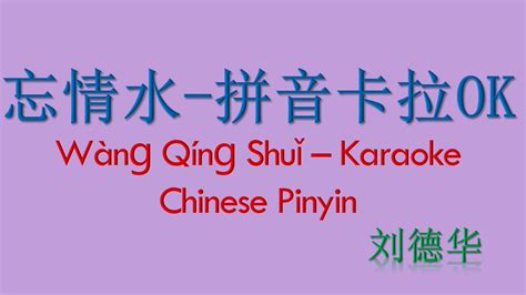 Wang Qing Shui Andy Lau Chinese Pinyin 忘情水 刘德华 中文拼音 YouTube