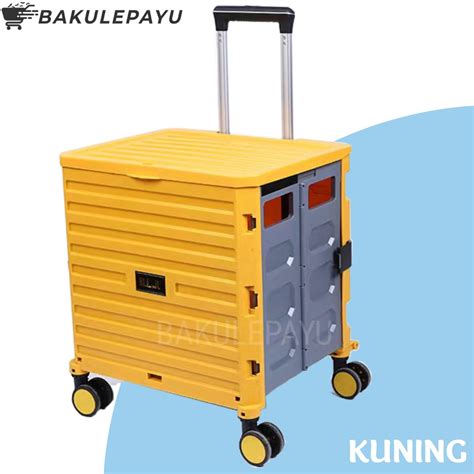 Jual Keranjang Troli Dorong Plastik Lipat Multifungsi Trolley Stroller