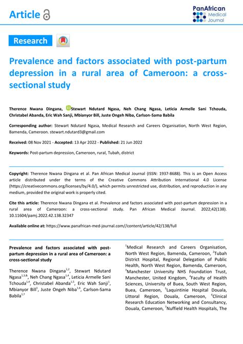 PDF Prevalence And Factors Associated With Post Partum Depression In