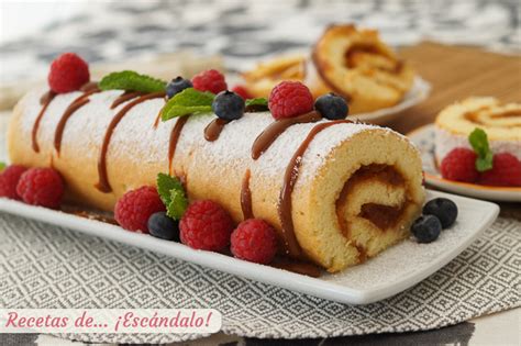 Receta Brazo De Gitano Relleno De Mermelada Con Dulce De Leche Y