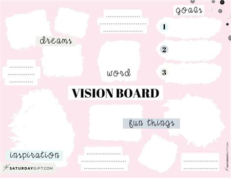 Vision Board Template 27 Cute Andfree Dream Board Printables Vision