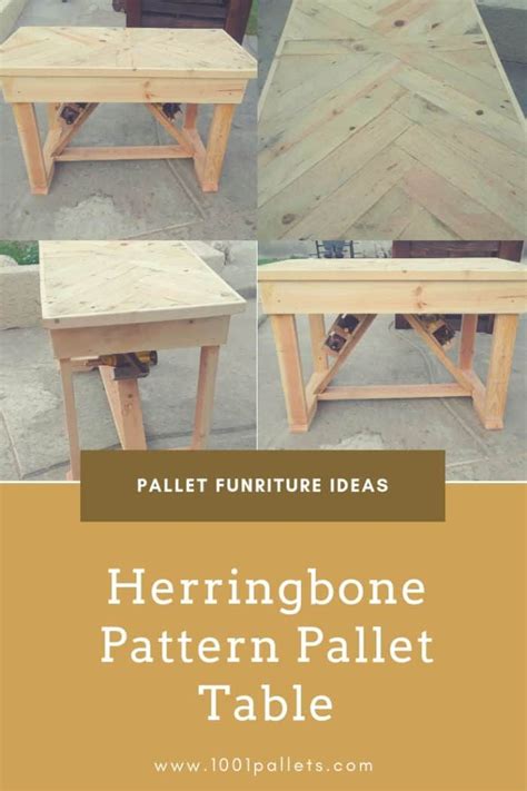 Herringbone Pattern Pallet Table Pallets Pallet Table Pallet