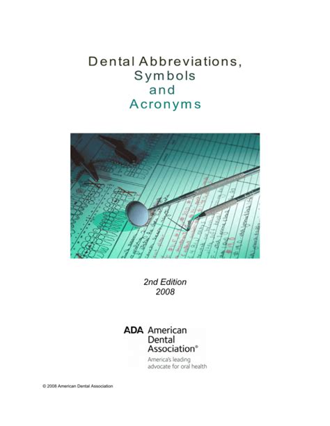 Dental Abbreviations Symbols And Acronyms