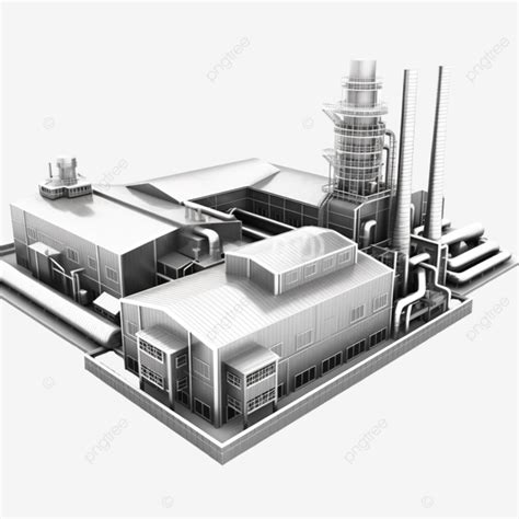 3d Illustration Of Industrial Factory Building Representing Factory