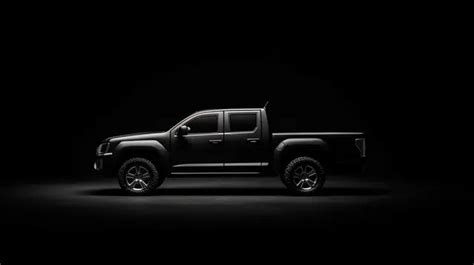 Sleek Black Pickup Truck On A Dark Backdrop 3d Rendered Background ...