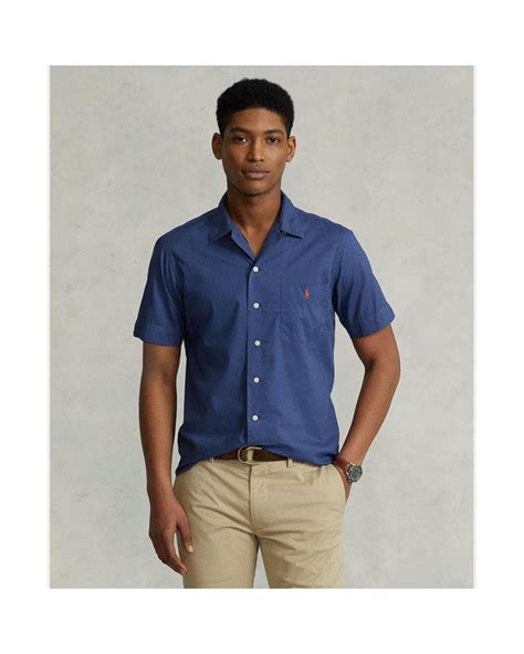 Polo Ralph Lauren Mens Short Sleeved Classic Fit Woven Camp Shirt