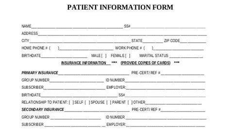 Free 10 Sample Patient Information Forms In Pdf Ms Word