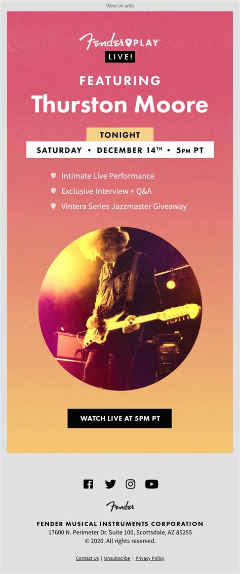 Tonight! Thurston Moore Live from Fender - Desktop Email View | Really ...