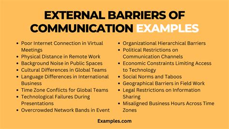 External barriers of Communication: Examples, Types, PDF