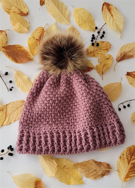 Easy Crochet Pattern Crochet Hat Beanie Hat Pattern Crochet Hat Pattern Pdf Crochet Beanie Pom