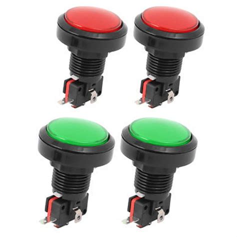 Pcs Red Green Round Head Mm Dia Spdt Momentary Game Push Button