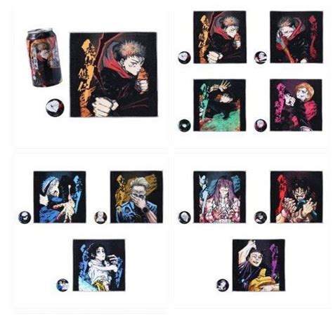 Preorder Jujutsu Kaisen Metal Keychain And Can Badge Handkerchief Set