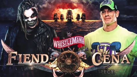 Wwe Wrestlemania 36 The Fiend Vs John Cena Official Match Card Youtube