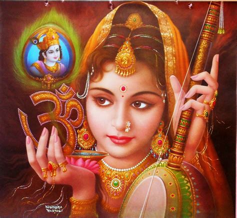 Hindu Cosmos Meera Krishna Vintage Religious Print Calender