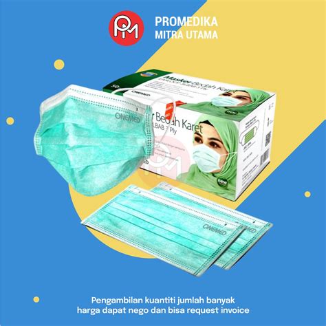 Jual Masker Bedah Hijab Onemed Surgical Mask Headloop Warna Hijau