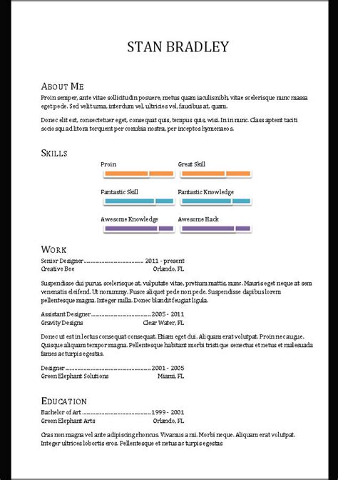 Resume Templates Microsoft Word 2023