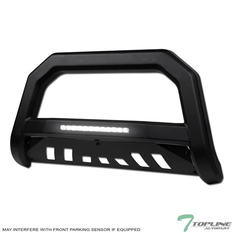 Tlaps Matte Black Avt Style Led Light Bull Bar Brush Push Front Bumper