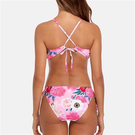 Sat N Al N Charmleaks Women Bikini Set Floral Print Swimsuit Swimwear