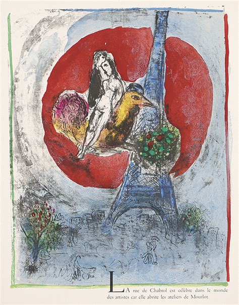 Marc Chagall Les Amoureux De La Tour Eiffel 1960 Mutualart