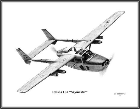 Cessna O-2 "Skymaster" ~ Free Shipping - Lonnie Ortega Aviation Art