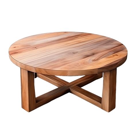 Classic Round Wooden Coffee Table Cutouts With Natural Appeal 45687087 Png