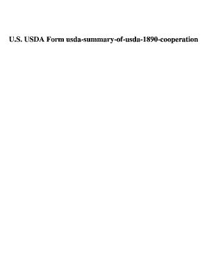 Fillable Online U S Usda Form Usda Summary Of Usda Cooperation