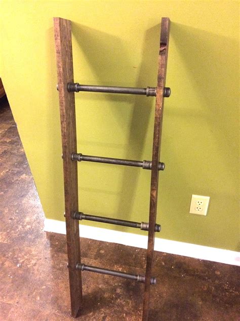 4 Industrial By Pipe And Wood Blanket Ladder Wood Quilt Ladder