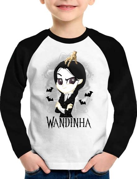 Camiseta Wandinha Addams Camisa Manga Longa Wandinha Elo7