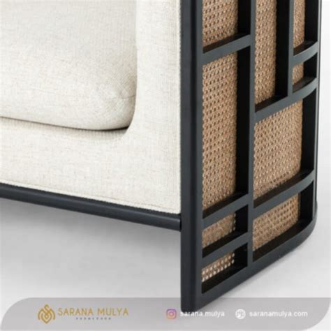 Sofa Single Rotan Minimalis Kayu Unik Sarana Mulya