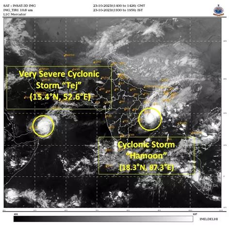 Cyclone Hamoon Intensifies Into Severe Cyclonic Storm Tej Weakens