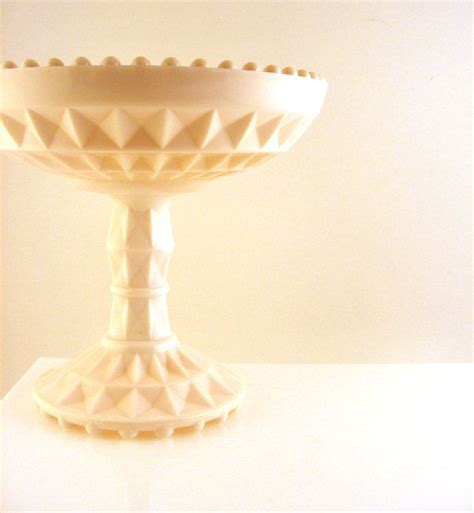 Pink Milk Glass Compote Pedestal Bowl Vintage Jeannette Shell Etsy