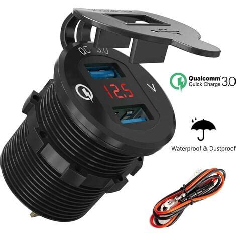 Caricatore Per Auto Con Doppia Presa USB Per Moto Adattatore Per Presa