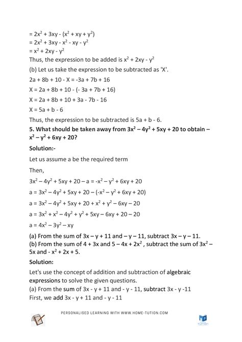 Ncert Solutions For Class 7 Maths Chapter 12 Algebraic Expressions