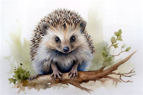 Premium AI Image | Drawing of a cute funny hedgehog