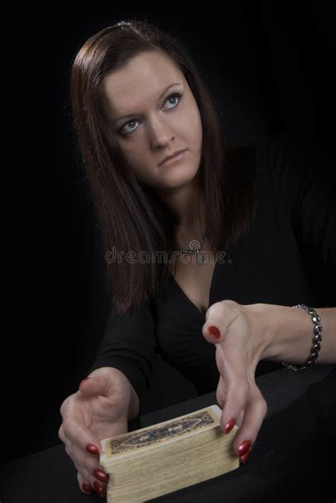 Woman Dealing Tarot Cards Stock Image Image Of Candle