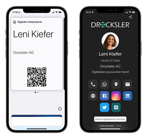 Onevcard Smarte Und Digitale Visitenkarte