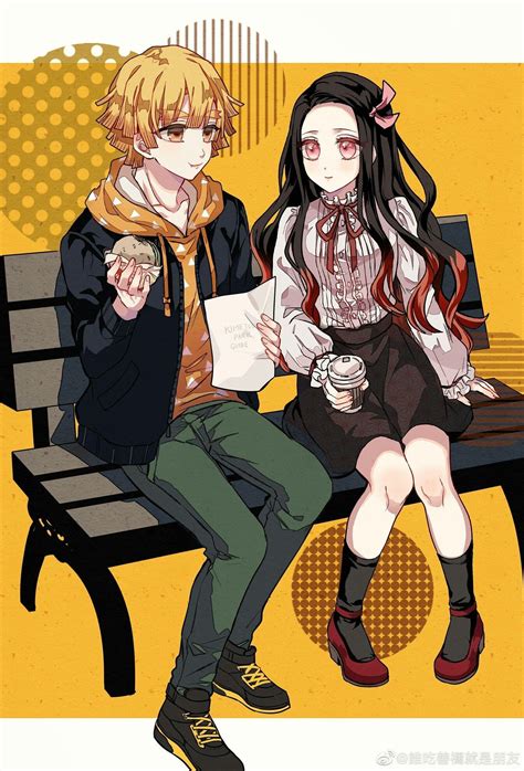 Zenitsu X Nezuko Personajes Para Historietas Personajes De Anime