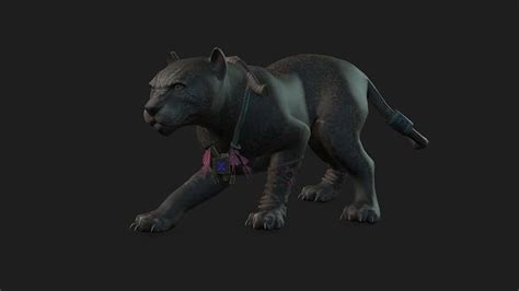 3D Model Jaguar Black Panther VR AR Low Poly CGTrader